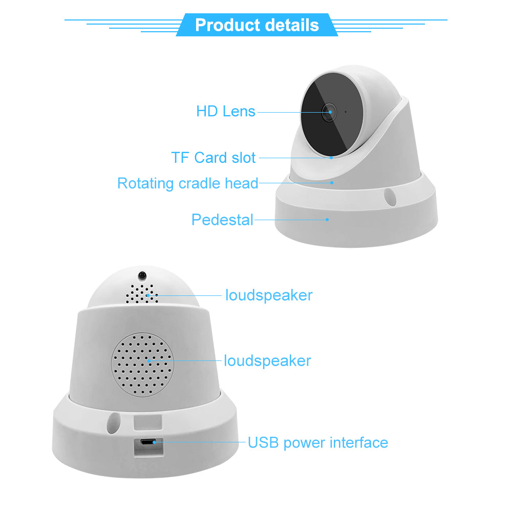 IP WiFi Camera Baby Monitor Home Security Camera with 2-way Speaker