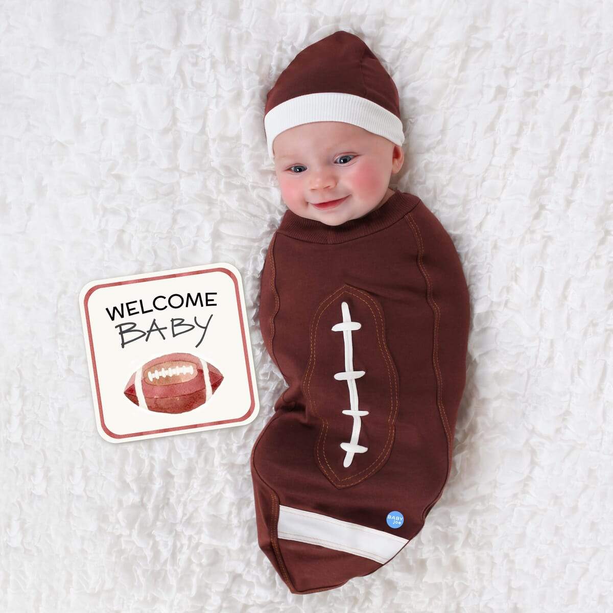 Football Baby Adorable Swaddling Set with Headpiece by BABYjoe