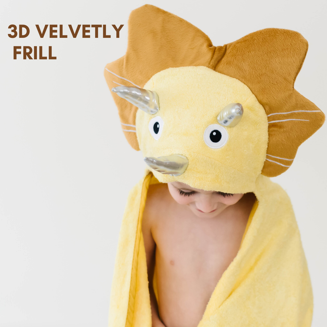 Bamboo Yellow Dinosaur Hooded Towel for Toddlers and Baby