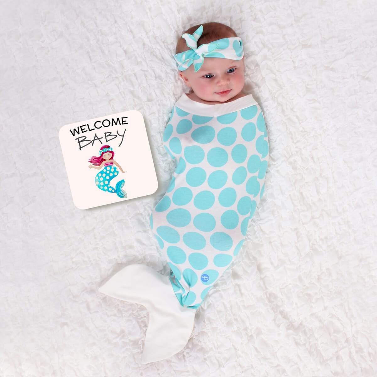 Mermaid Baby Adorable Swaddling Set with Headpiece by BABYjoe